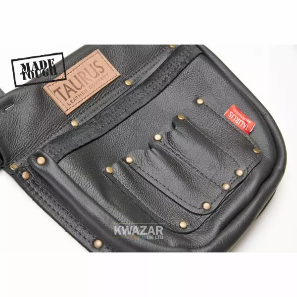 leather 3 nail bag pouch closed